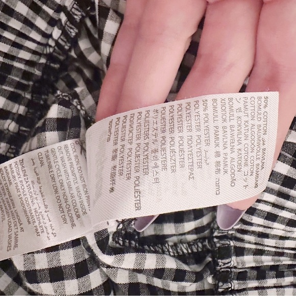 Edikted Plaid Black and White Gingham Shorts Elastic Waist Boxer - Picture 7 of 8